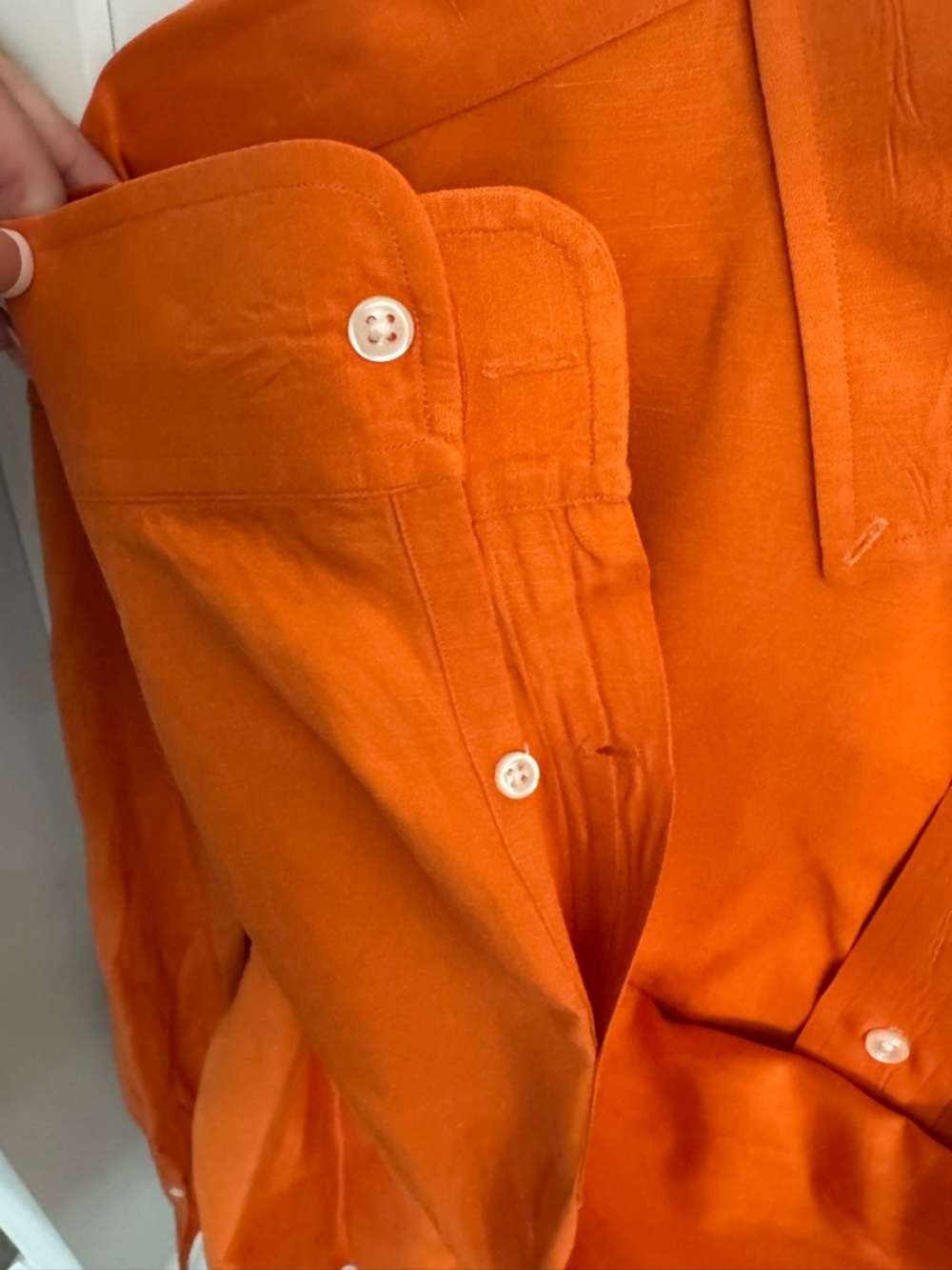 Ralph Lauren Men’s Orange Button-Down Dress Shirt - Picture 4 of 6
